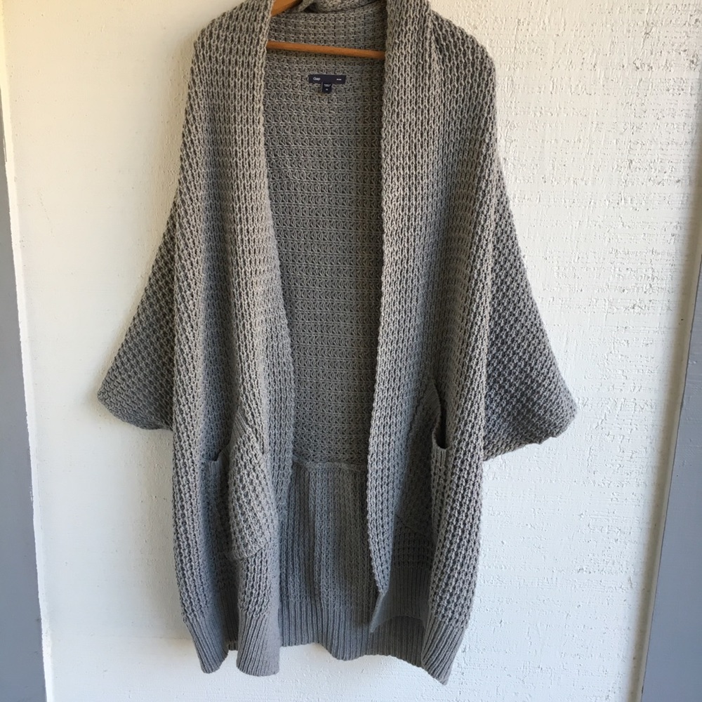 Grey knitted Gap size XL open front cardigan